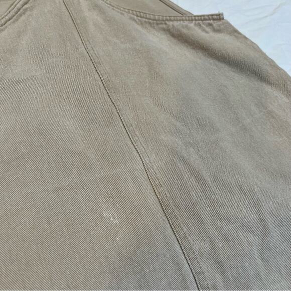 Kendall and Kylie Denim Front Zip Patch Pocket Pinafore Tan size L - Picture 10 of 11